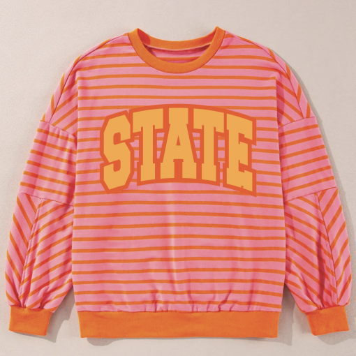 State Pink Stripes Long Sleeve
